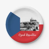 Assiettes En Carton Drapeau Prague & Tchèque - Tchéquie historique /sp (Devant)