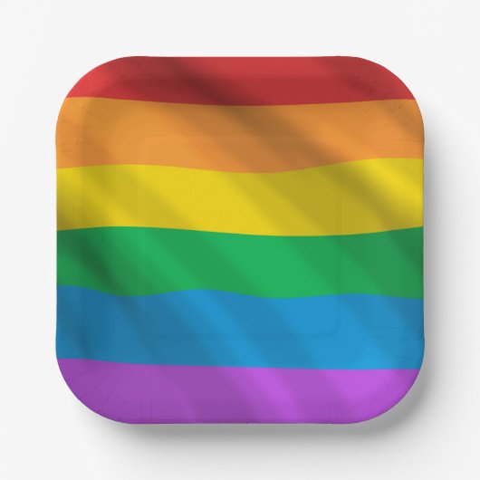 Assiettes En Carton Drapeau Rainbow LGBT (Recto)