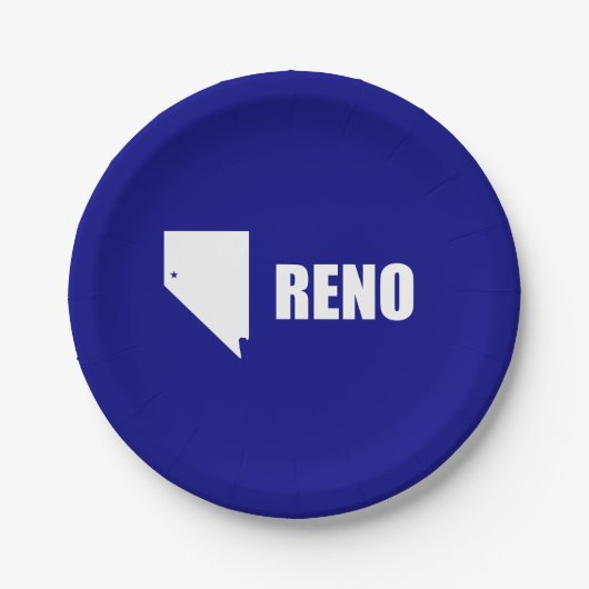 Assiettes En Carton Drapeau Reno, Plaques Papier Nevada (Devant)