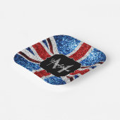 Assiettes En Carton Drapeau rouge bleu blanc brillant parties scintill (Angulaire)