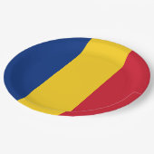 Assiettes En Carton Drapeau roumain (Angle)