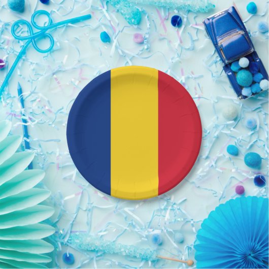 Assiettes En Carton Drapeau roumain (Fête)