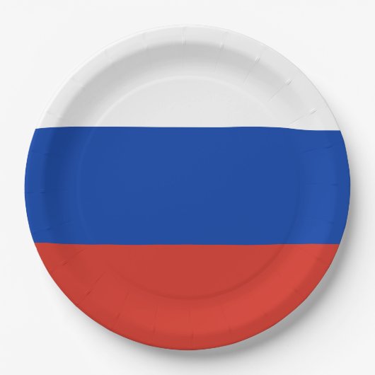Assiettes En Carton Drapeau russe (Russie) (Devant)