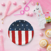 Assiettes En Carton Drapeau rustique gras (Fête)