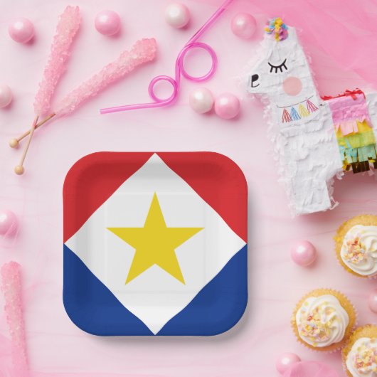 Assiettes En Carton Drapeau Saba (Fête)