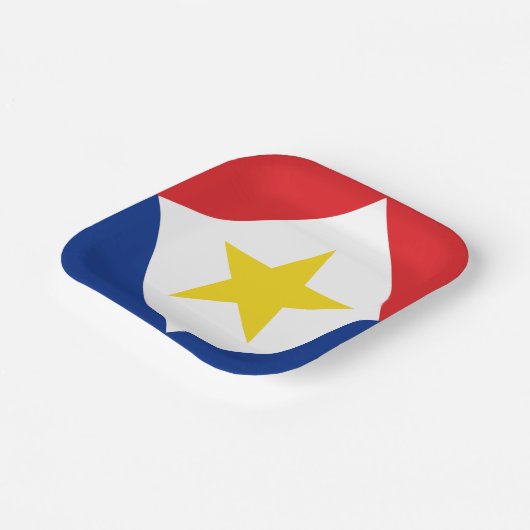 Assiettes En Carton Drapeau Saba (Angulaire)