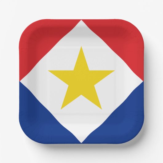 Assiettes En Carton Drapeau Saba (Recto)