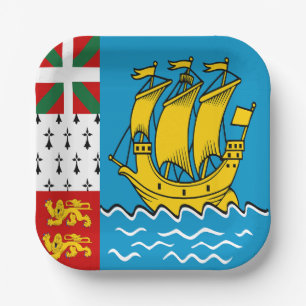 Assiettes En Carton Drapeau Saint-Pierre-et-Miquelon