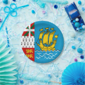 Assiettes En Carton Drapeau Saint-Pierre-et-Miquelon (Fête)