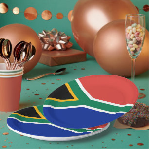 Assiettes En Carton drapeau sud-africain