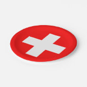 Assiettes En Carton Drapeau suisse (Suisse) (Angle)