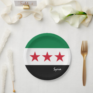Assiettes En Carton Drapeau syrien, fête syrienne, anniversaire /sport