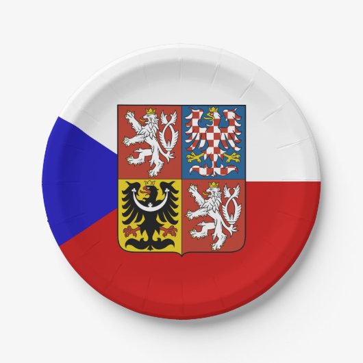 Assiettes En Carton Drapeau tchèque (Devant)