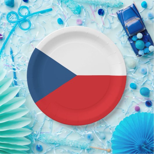 Assiettes En Carton Drapeau tchèque (Fête)