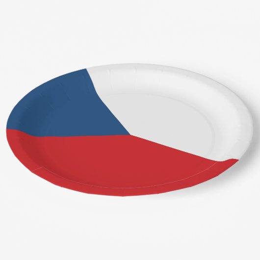 Assiettes En Carton Drapeau tchèque (Angle)