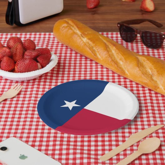 Assiettes En Carton Drapeau Texan, Drapeau du Texas (Pique-nique)
