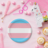 Assiettes En Carton Drapeau trans (Fête)