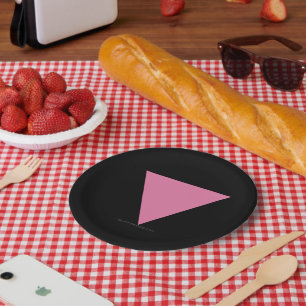 Assiettes En Carton Drapeau triangle rose de SlipperyJoe's symbole ros
