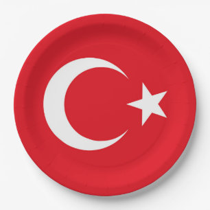 Assiettes En Carton Drapeau turc