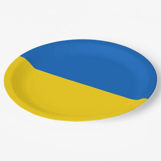 Assiettes En Carton Drapeau ukrainien (Angle)