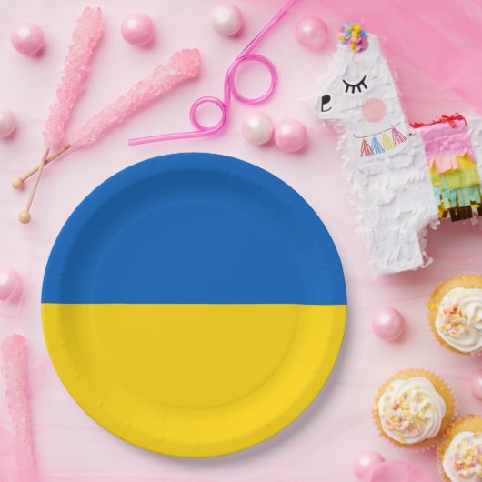 Assiettes En Carton Drapeau ukrainien (Ukraine) (Fête)