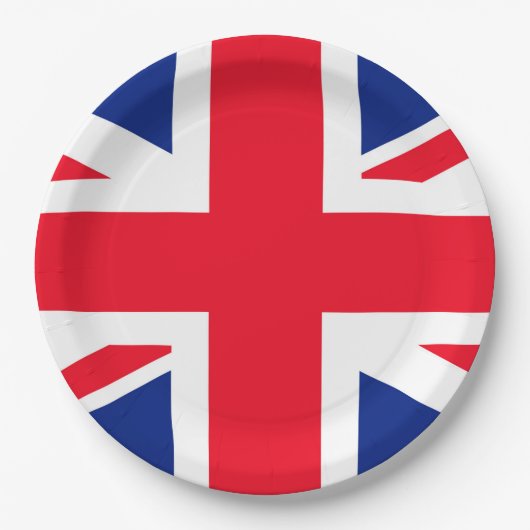 Assiettes En Carton Drapeau Union Jack du Royaume-Uni (Devant)