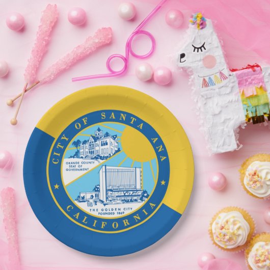 Assiettes En Carton Drapeau urbain de Père Noël Ana (Fête)