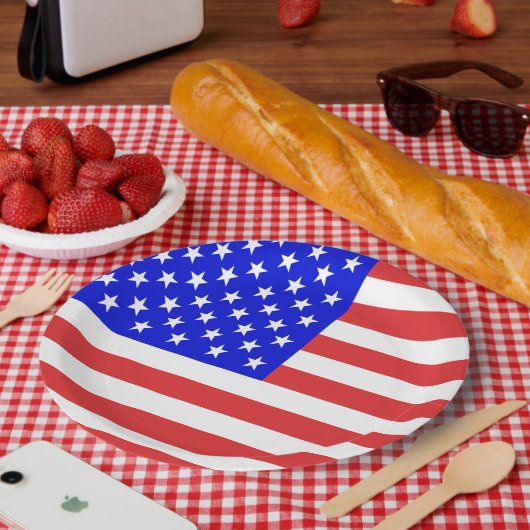 Assiettes En Carton Drapeau USA (Pique-nique)