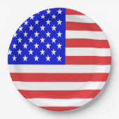 Assiettes En Carton Drapeau USA (Devant)