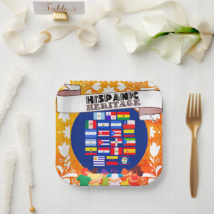 Assiettes En Carton Drapeaux Mois du patrimoine hispanique Célébration
