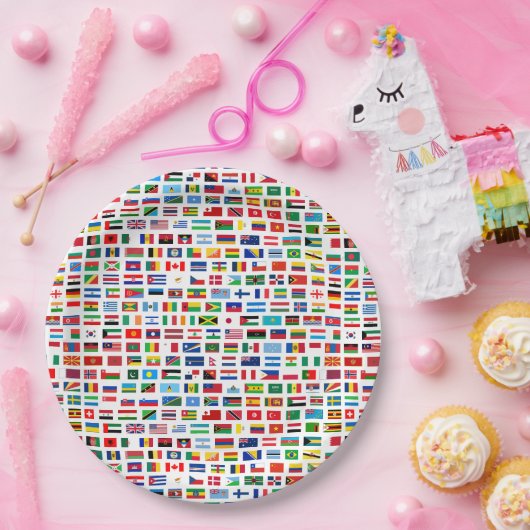 Assiettes En Carton Drapeaux nationaux (Fête)