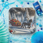 Assiettes En Carton Draps de Noël Remplis à l'ancienne (Fête)