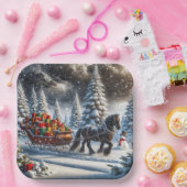 Assiettes En Carton Draps de Noël Remplis à l'ancienne (Fête)