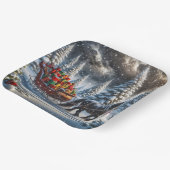 Assiettes En Carton Draps de Noël Remplis à l'ancienne (Angulaire)