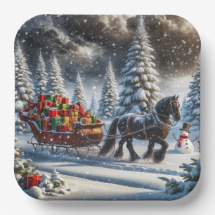 Assiettes En Carton Draps de Noël Remplis à l'ancienne