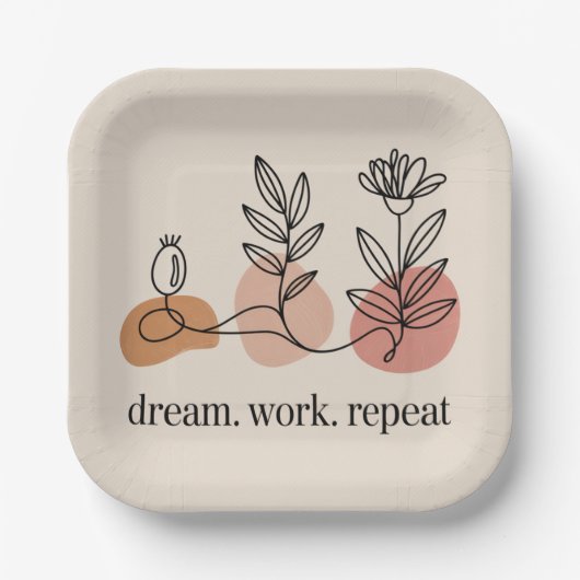 Assiettes En Carton Dream. Work. Repeat (Recto)