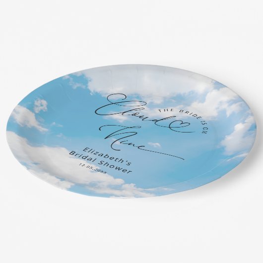 Assiettes En Carton Dreamy Cloud Neuf Fête des mariées (Angle)