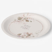 Assiettes En Carton Dreamy Foliage Mariage V1 Blush Pink ID817 (Angle)