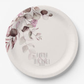 Assiettes En Carton Dreamy Foliage Mariage V2 Bourgogne ID817 (Devant)