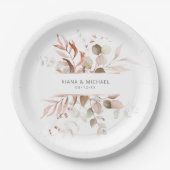 Assiettes En Carton Dreamy Foliage Mariage V3 Blush Pink ID817 (Devant)