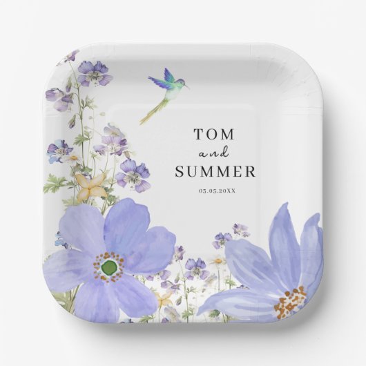 Assiettes En Carton Dreamy Lilac Mariage (Recto)