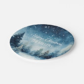 Assiettes En Carton Dreamy neige aquarelle paysage hiver (Angle)