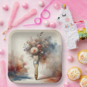Assiettes En Carton Dreamy Paintbrush Flower Bunch (Fête)