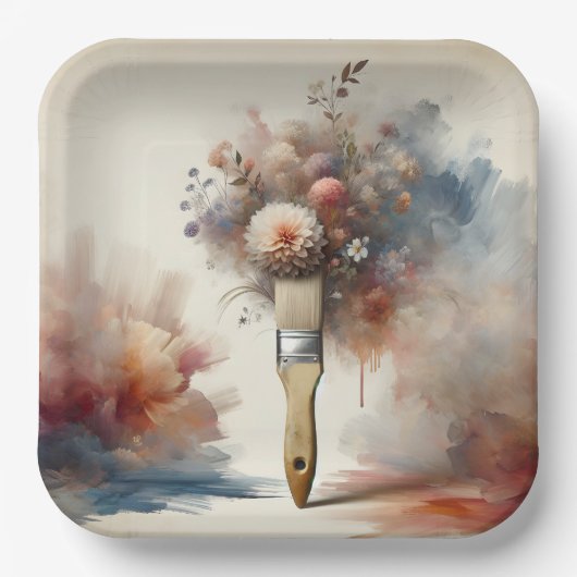 Assiettes En Carton Dreamy Paintbrush Flower Bunch (Recto)