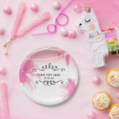 Assiettes En Carton Dreamy Pink Palm Trees & String Lights Party (Fête)
