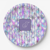 Assiettes En Carton Dreamy Starburst Waves Pattern Personalized (Devant)