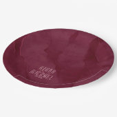 Assiettes En Carton Dreamy Watercolor Mariage Abstrait Bourgogne ID817 (Angle)