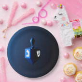 Assiettes En Carton Dreidel bleu brillant (Fête)