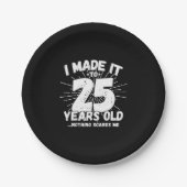 Assiettes En Carton Drôle 25e anniversaire Citation Sarcastique 25 ans (Devant)