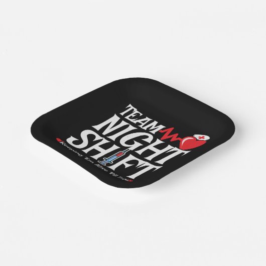 Assiettes En Carton Drôle 7:05 Team Night Shift Infirmière Appréciatio (Angulaire)